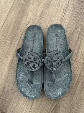 Tory Burch Sea Wind Miller Cloud Leather Thong SandalsComfort Straps US 8.5